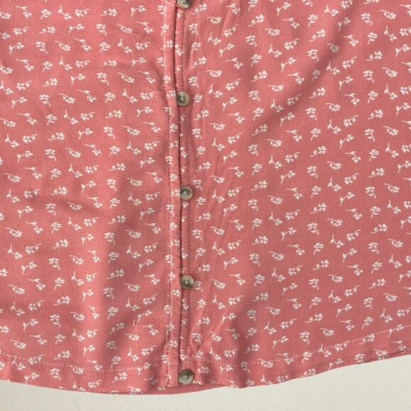 Pink floral ruffle flutter sleeve babydoll blouse coquette cottagecore fairy - Picture 4 of 6